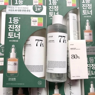 (แท้/พร้อมส่ง) Anua heartleaf 77% soothing toner350ml + ampoule 30ml โทนเนอร์พี่จุน