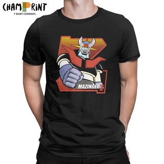 เสื้อยืดคอกลม แขนสั้น ผ้าฝ้าย 100% พิมพ์ลายหุ่นยนต์ Mazinger Z Evangelion สําหรับผู้ชายS-5XL