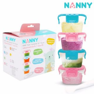 Nannyชุดกล่องอาหารสำหรับเด็ก 5 ออนซ์
กล่องสูญญากาศ ขนาด 180 ml. จำนวน 4 ใบ+พร้อมช้อน 1 คัน