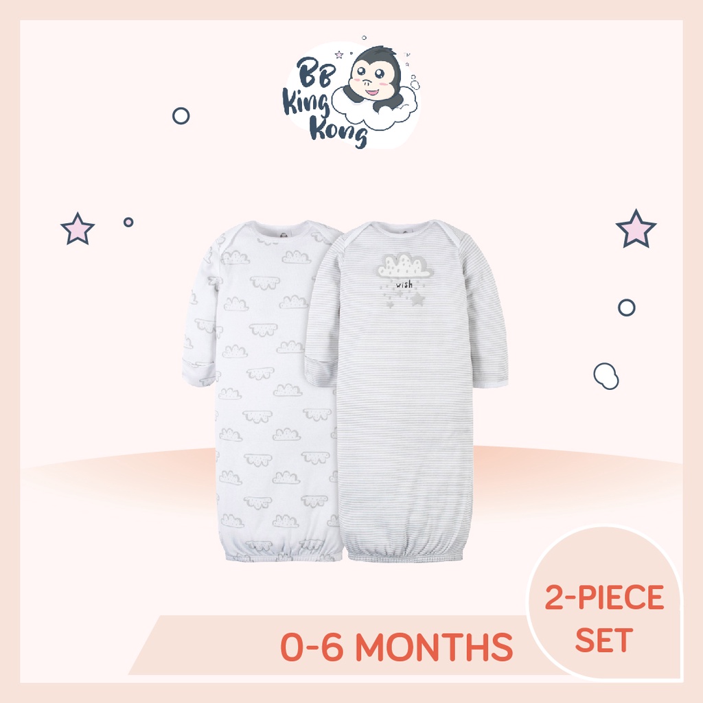 BB King Kong Gerber  2-Pack Baby Neutral Baby Animals Gowns