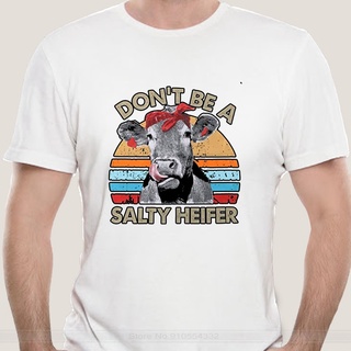 เสื้อยืดผ้าฝ้ายพิมพ์ลายขายดี เสื้อยืดลําลอง แขนสั้น พิมพ์ลายวัว Dont Be A Salty Heifer ขนาดใหญ่ สไตล์วินเทจ สําหรับผู้ชา
