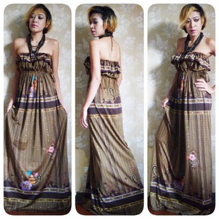 Maxi Dress ระบายอก ฟรีไซส์