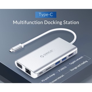 ORICO 8 in 1 Type-C Multifunction Docking Station Silver XC-304