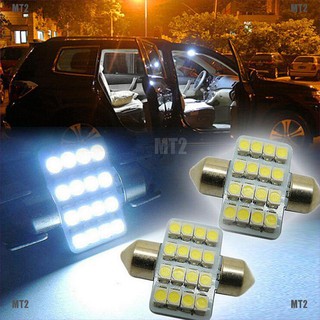 (MT 2 &amp; TH) 2 ชิ้น 31 มม. 3528 ไฟ LED 16 ดวง SMD สีขาว สําหรับติดตกแต่งรถยนต์