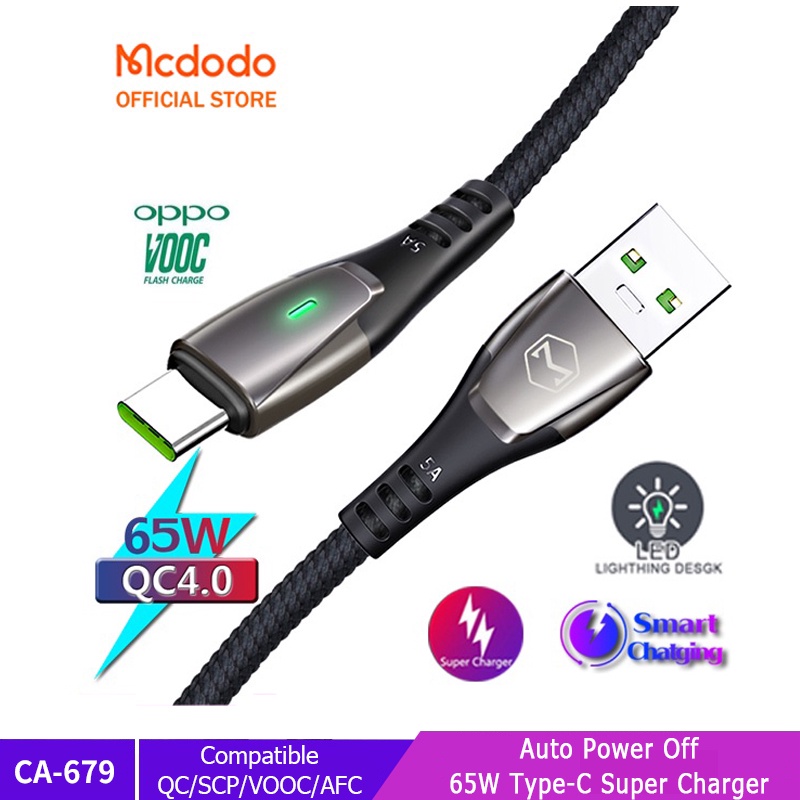 mcdodo usb type c auto อุปกรณ์เชื่อมต่อสายเคเบิ้ล huawei 5a super chargers CA-679