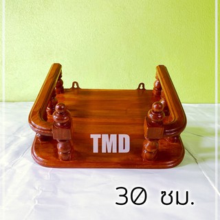 TMD หิ้งพระไม้สัก หิ้งพระโค้งไม้สักทอง/หิ้งพระโค้งไม้สักติดผนัง ขนาดกว้าง 30 ซม สีธรรมชาติ