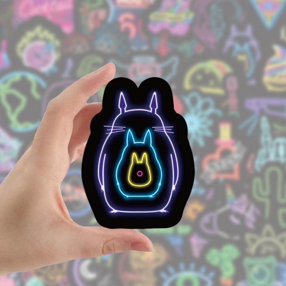 50pcs Neon Lights Sticker for Water Bottle Waterproof Vinyl Graffiti ...