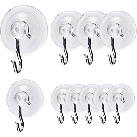 10 ชิ้นห้องครัวห้องน้ําที่มีประสิทธิภาพตะขอดูดถ้วย Sucker Non-Marking Wall Hooks แขวนถ้วยดูดที่แข็งแกร่งแขวนอุปกรณ์เสริมอเนกประสงค์ดูดถ้วยสําหรับประตูห้องอาบน้ําฝักบัวผนังและหน้าต่าง