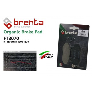 ผ้าเบรคหลัง Brenta ORGANIC T100/120 FT3070