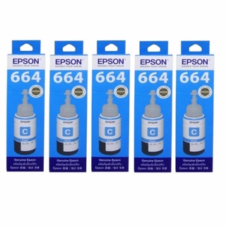 EPSON T664200 (Cyan) หมึกเติม ยี่ห้อ เอปสัน รุ่น T644200 สีฟ้า - 1 SET มี 5 ขวด ของแท้