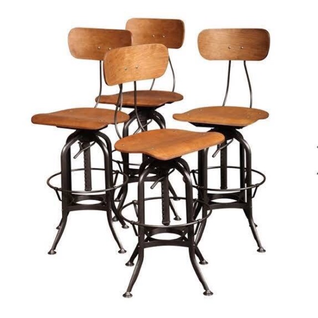 เก้าอี้บาร์ไม้ Metal bar stool
