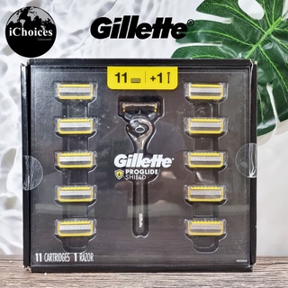 [Gillette] Fusion5 ProShield Razor 1 Handle + Blade Refills 11 Count ชุดมีดโกน ยิลเลตต์