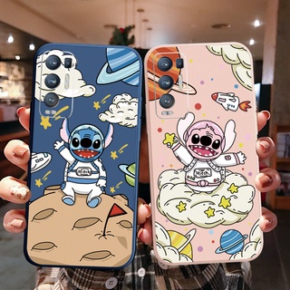 เคสโทรศัพท์มือถือ ขอบสี่เหลี่ยม ลายนักบินอวกาศ Stitch สําหรับ OPPO Reno6 Z 5G Reno 5 Pro 4 3 Reno2 Z F A95 5G A76 A96 4G