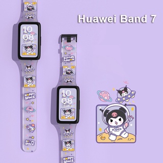 สายนาฬิกาข้อมือซิลิโคนใส พิมพ์ลายการ์ตูน แบบเปลี่ยน สําหรับ Huawei Band 7 Band7 Smart Watch