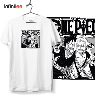 ไม่มีที่สิ้นสุด One Piece Zoro and Luffy Shirt Anime Manga in White  เสื้อยืด  สำหรับผู้ชาย Women Unisex T shirt