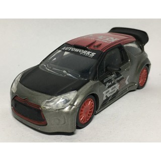 รถเหล็ก Norev Citroen ds3 wrc Autoworks สีเทาคาดดำหลังคาแดง