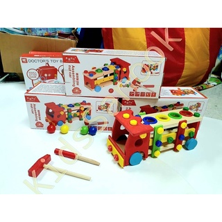 พร้อมส่ง!! 🚗 ของเล่นไม้ ชุดรถประกอบ พร้อมเครื่องมือช่าง🚗🪛🔧🔨- WoodenToys