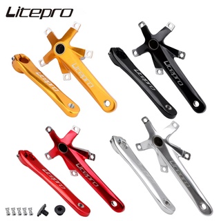 Litepro ชุดข้อเหวี่ยงจักรยาน แบบกลวง ไม่มีตัวยึดด้านล่าง 170 มม. สําหรับจักรยานพับ Brompton 6061