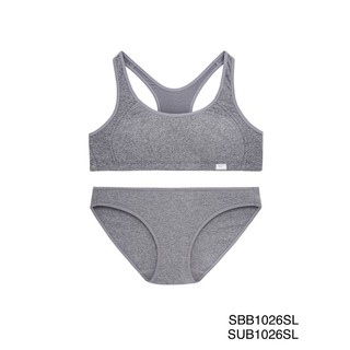 Sabina Size B34/75 กกน Size L เซ็ตชุดชั้นใน Sport Bra สีเทาอ่อน 📌ของใหม่ส่งต่อซื้อมาผิด Size