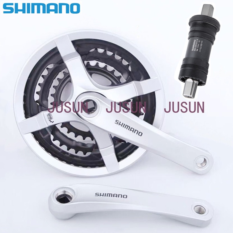 Shimano Tourney FC-TY501 Triple Crankset สีเงิน ใช้งานได้ทั้ง 6/7/8 Speed
