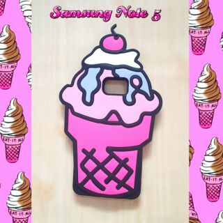 พร้อมส่งเคสซิลิโคนไอติมสีชมพูหวานแหววสำหรับซัมซุงโน้ต5 ราคา 170 บาทส่งฟรี