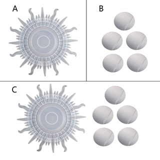 Chu แม่พิมพ์ซิลิโคนเรซิ่น รูปดวงอาทิตย์ ดวงจันทร์ สําหรับแขวนตกแต่งผนัง DIY
