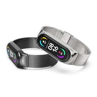 สายรัดข้อมือ สายรัดข้อมือ โลหะ สเตนเลส หัวเข็มขัดปรับได้ สําหรับ Xiaomi Amazfit band 5