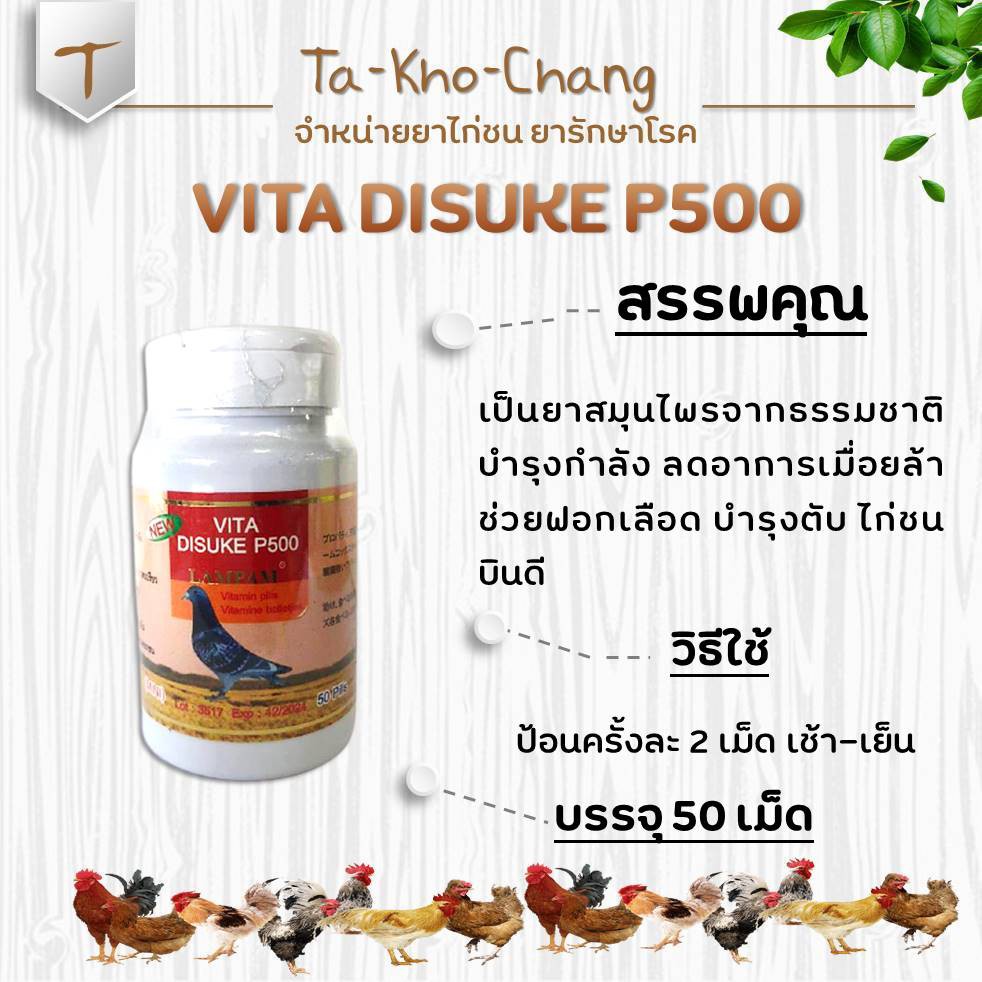 VITA DISUKE P500 ยาไก่ชน ยาไก่ตี