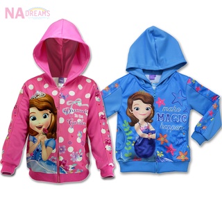 Disney เสื้อแจ็คเก็ต เสื้อแจ็คเก็ตเด็กหญิง ลายการ์ตูน เจ้าหญิง โซเฟีย เสื้อกันหนาว Jacket Sofia จาก NADreams