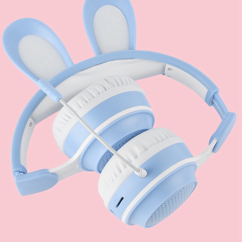 Rabbit Ear Headphones LED Lights Computer Headphones Headset Bluetooth ...