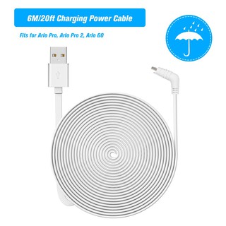 6M/20ft Charging Power Cable Fits for Arlo Pro, Arlo Pro 2, Arlo GO Weatherpr