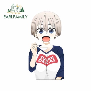 Earlfamily สติกเกอร์ ลายการ์ตูน Uzaki Chan Sugoi Dekai 13 ซม. x 9.3 ซม. สําหรับตกแต่งตู้เย็น รถยนต์ เซิร์ฟบอร์ด รถตู้