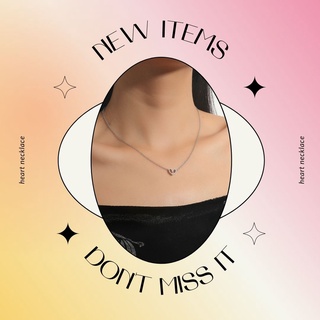 Silver Heart Charm Necklace สร้อยคอจี้หัวใจ