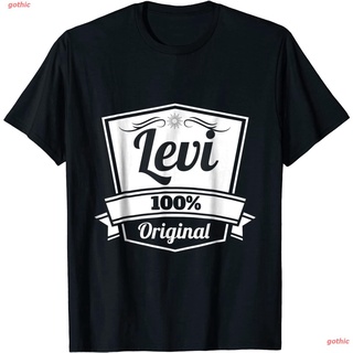 Tee เสื้อคู่ เสื้อยืดแขนสั้น Levi Gift Shirt / Levi Personalized Name Birthday TShirt Sports T-shirt