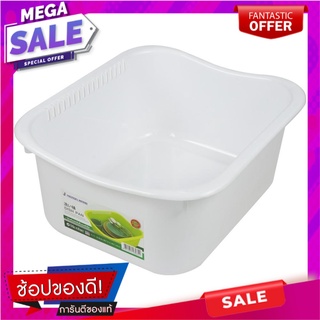 กะละมังล้างผักเหลี่ยม 34.5 ซม. MICRON 3035 ตะกร้าใส่ของในครัว RECTANGULAR WASH BASIN MICRON 3035 34.5CM