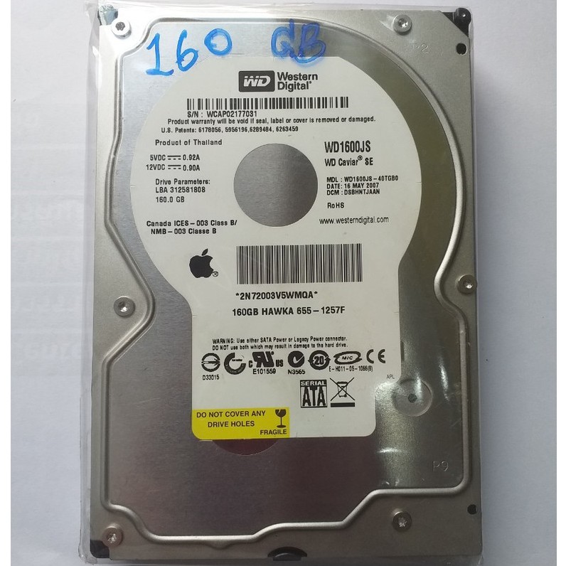 Harddisk ฮาร์ดดิส 160GB WD+Seagate 2MB SATA