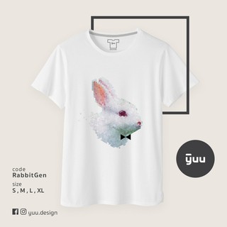 [ส่งฟรีไม่ใช้โค้ด] Yuu เสื้อยืด กระต่าย low poly graphic Rabbit T-shirt