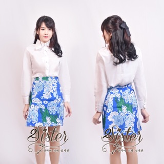 Korean winter flowers skirt set style lady clare