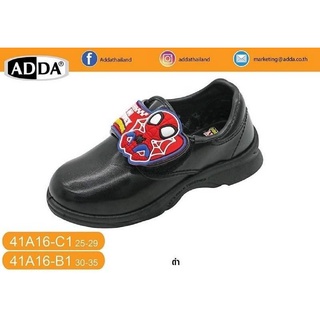 🕷️ADDA🕸️รองเท้านักเรียน​ รองเท้าอนุบาล​ หนังสีดำ​ ลาย​ SPIDERMAN​ NEW VERSION 41A16🕸️
