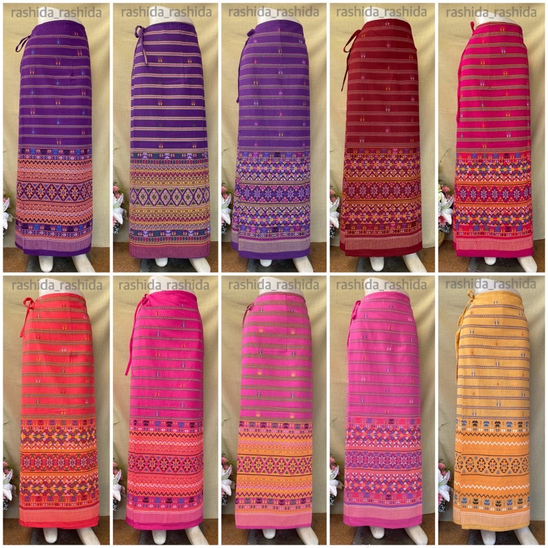 🎼 ผ้าถุงสำเร็จ (สีโทนร้อน) ผ้าถุงเชือกผูกใส่ไปวัด