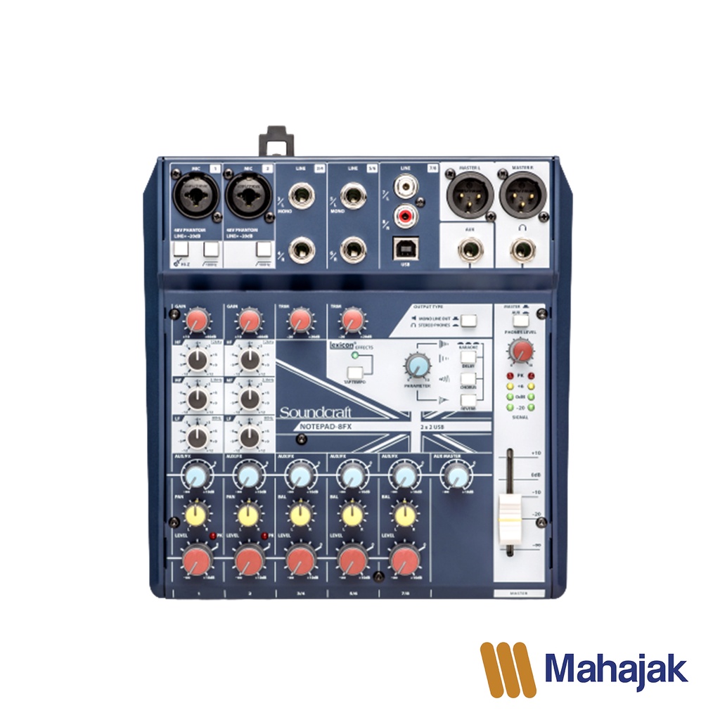 Notepad-8FX Small-format Analog Mixing Console with USB I/O and Lexicon Effects