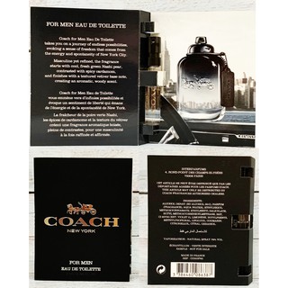 (รับเงินคืน 15% ใช้โค้ด J5BAK66V) COACH NEW YORK FOR MEN EDT 2ml (ผู้ชาย)