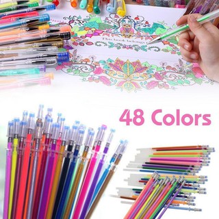 ปากกาเจล สำหรับวาดภาพ ระบายสีเจล 48 สี