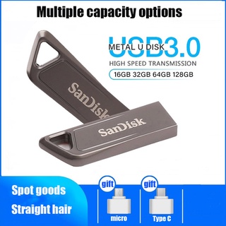 Sandisk แฟลชไดรฟ์โลหะ USB 3.0 กันน้ํา 256gb 512gb 128gb 64gb 32gb 16gb 8gb 4gb