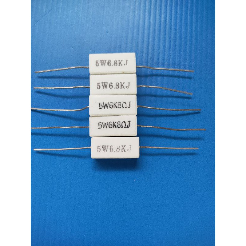 R กระเบื้อง ตัวต้านทาน 5W 6.8 K (แพ็ค 5 ตัว)