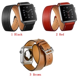 สายนาฬิกาข้อมือหนัง แบบคู่ สําหรับ Apple Watch 41 40 38 มม. 49 45 44 42 มม. series Ultra 8 7 SE 6 5 4 3 2 1