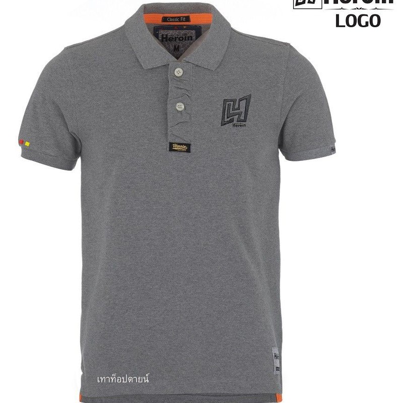 ซื้อ 1แถม1 - Heroin Polo  รุ่นโลโก้ Logo / ผ้าฝ้าย 100% ใส่สบายมากที่สุด