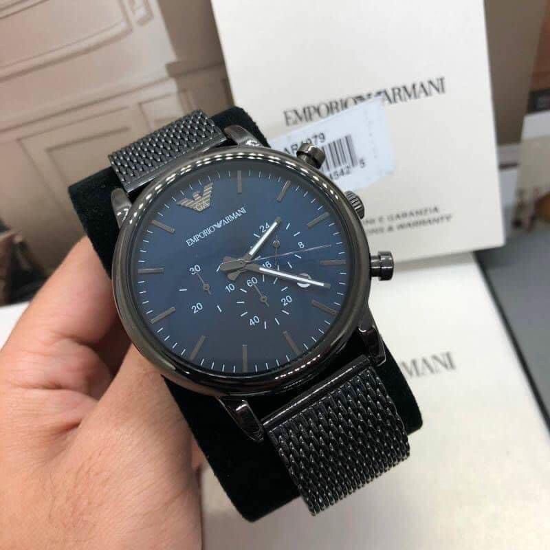 นาฬิกา EMPORIO ARMANI Sport Chronograph Blue Dial - Grey AR1979 ของแท้
