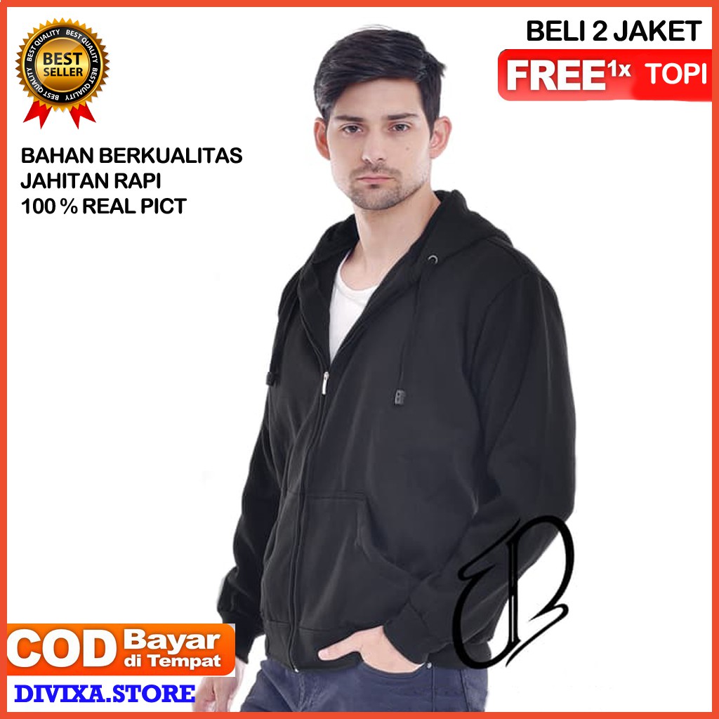 Hitam MEN & 39;s Hoodie Jacket MEN & 39;s Hoodie Zipper Plain BLACK MEN & Women M - XXL X8W9 เสื้อแจ