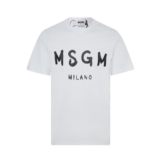 เสื้อยืดโอเวอร์ไซส์Msgm เสื้อยืดลําลอง แขนสั้น คอกลม พิมพ์ลายโลโก้ตัวอักษร เรียบง่าย สําหรับผู้ชายS-3XL